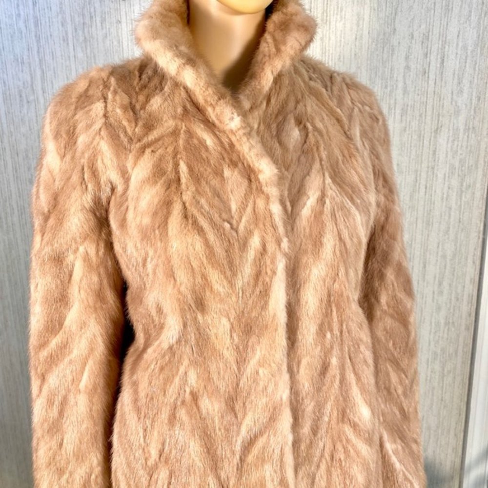 Honey Blond Mink 100% Real Fur Jacket EXC COND & Super Soft Size Sm-Med